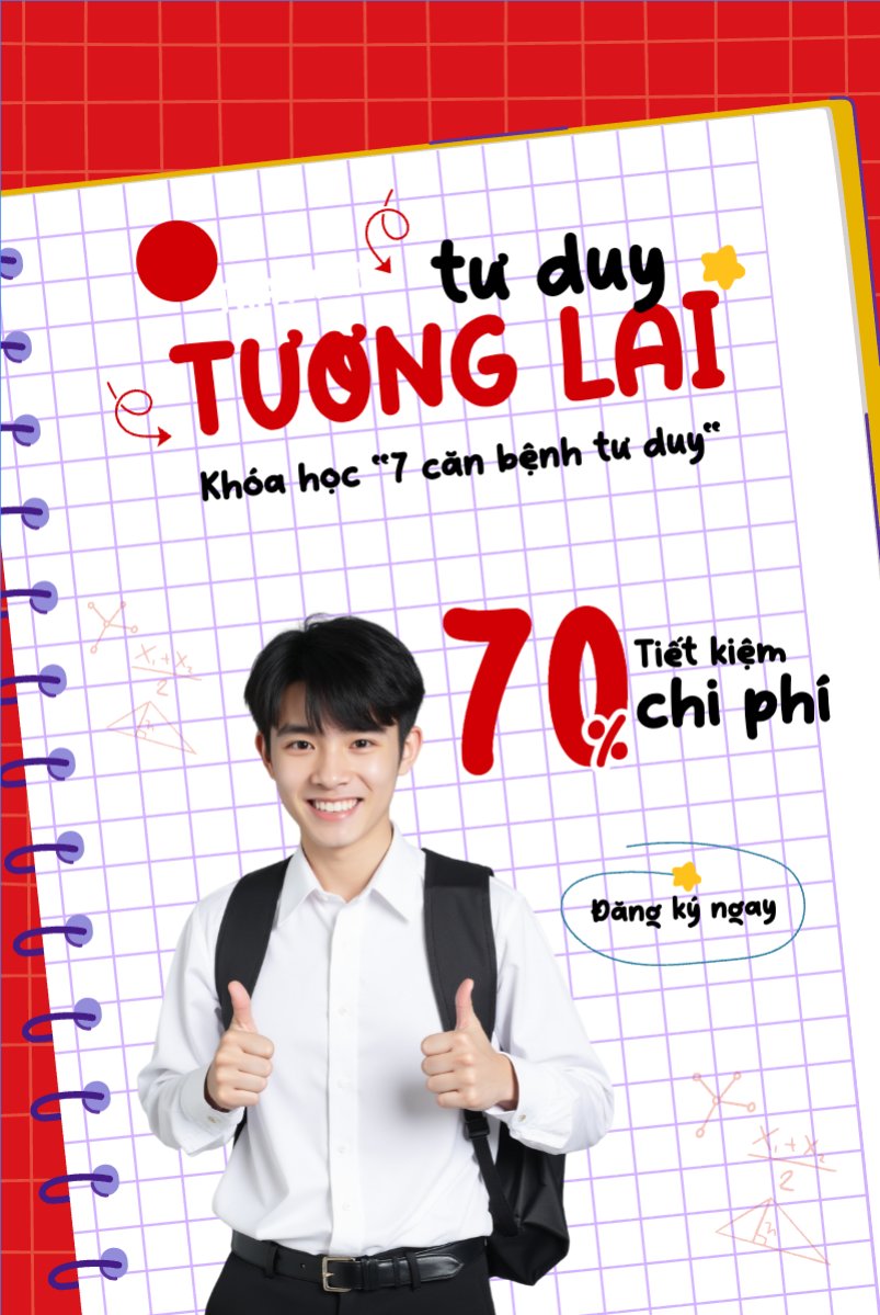 Mẫu Bài post MXH dọc Xét tuyển, tuyển sinh, tựu trường, nhập học, giáo dục, education, school, trường học, ngoại ngữ — LayerPic