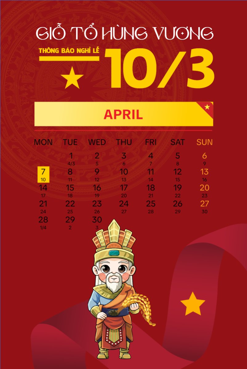 Mẫu Bài post MXH dọc 10/3, Giỗ Tổ Hùng Vương, Việt Nam, truyền thống, Vietnamese, sự kiện, event — LayerPic