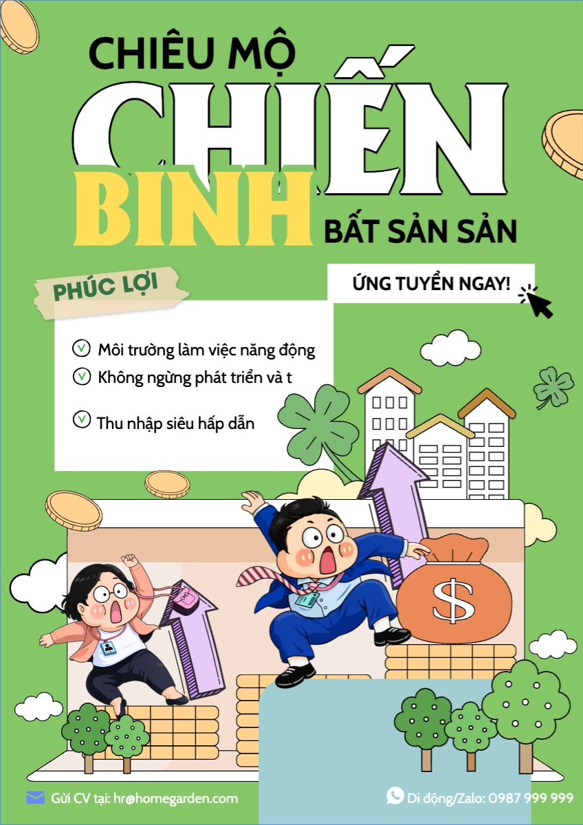 Mẫu Poster chuẩn Tuyển dụng bất động sản — LayerPic