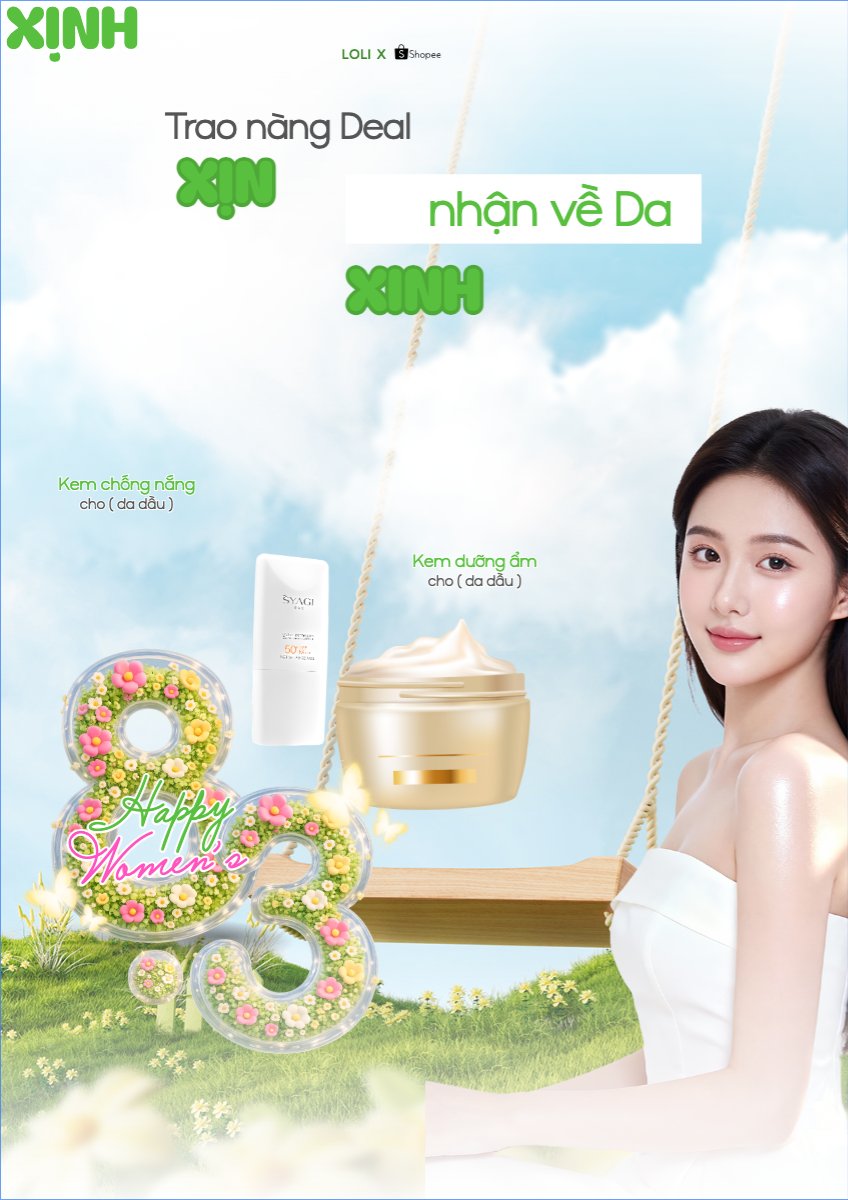 Mẫu Poster chuẩn Trao nàng deal xịn nhận về da xinh — LayerPic