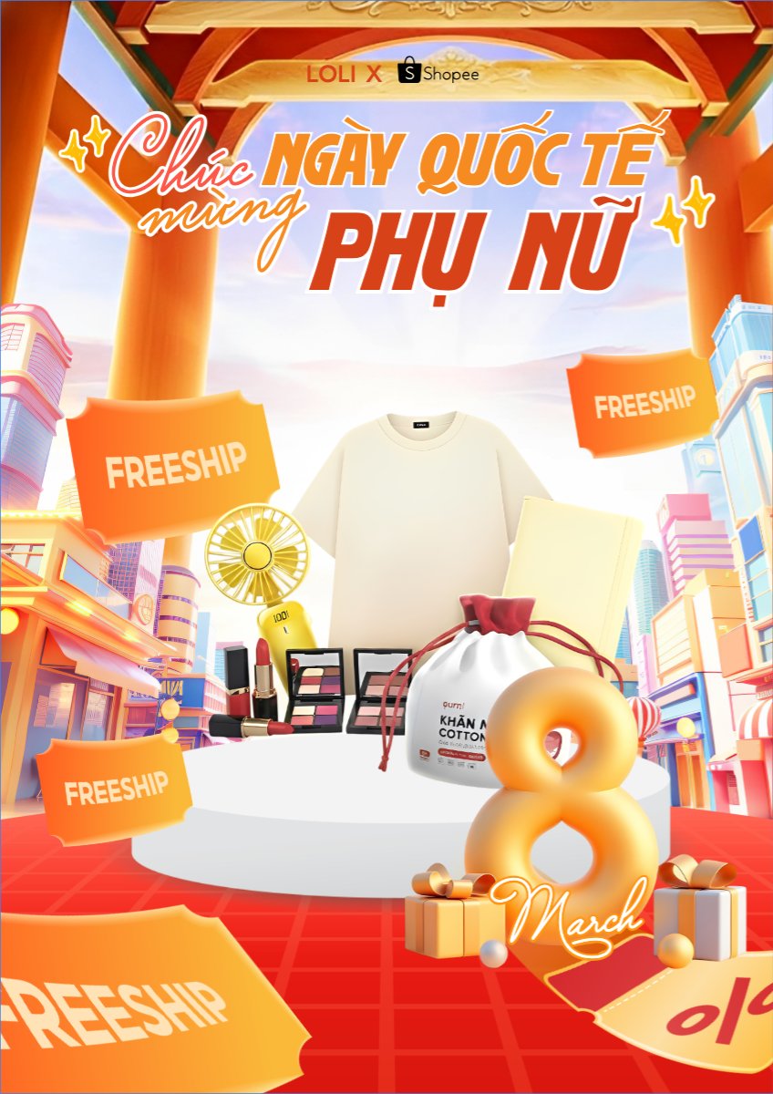 Mẫu Poster chuẩn Chúc mừng ngày Quốc tế phụ nữ 8/3 — LayerPic