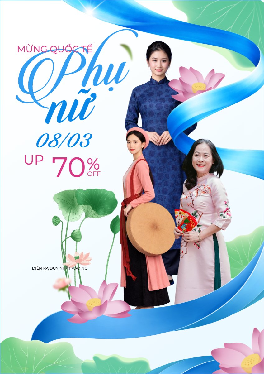 Mẫu Poster chuẩn Chào mừng phụ nữ 8/3 — LayerPic