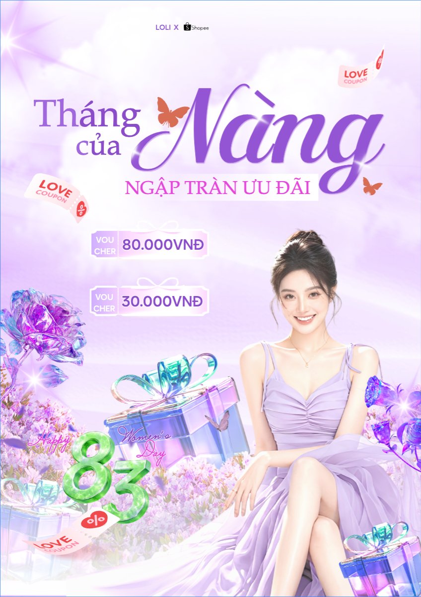 Mẫu Poster chuẩn Tháng của nàng ngập tràn ưu đãi — LayerPic