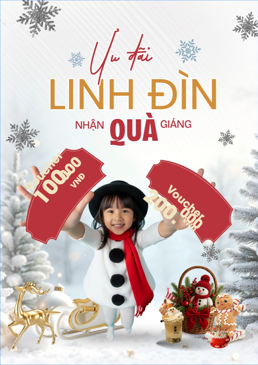 Mẫu Poster chuẩn Ưu đãi linh đình nhận quà giáng sinh — LayerPic