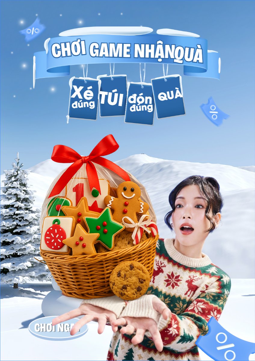 Mẫu Poster chuẩn Chơi game nhận quà xé túi — LayerPic