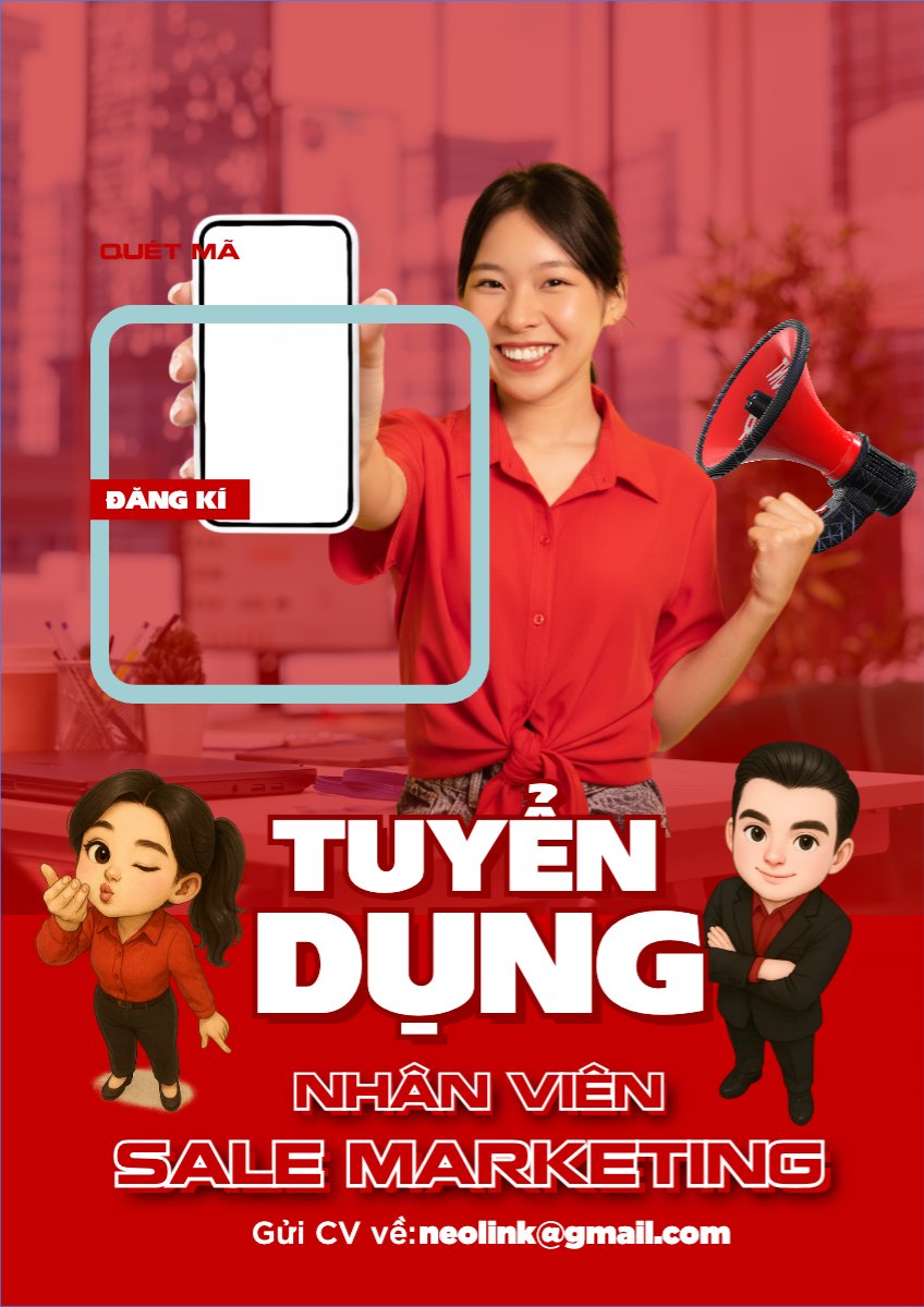 Mẫu Poster chuẩn Tuyển dụng nhân viên sale marketing — LayerPic