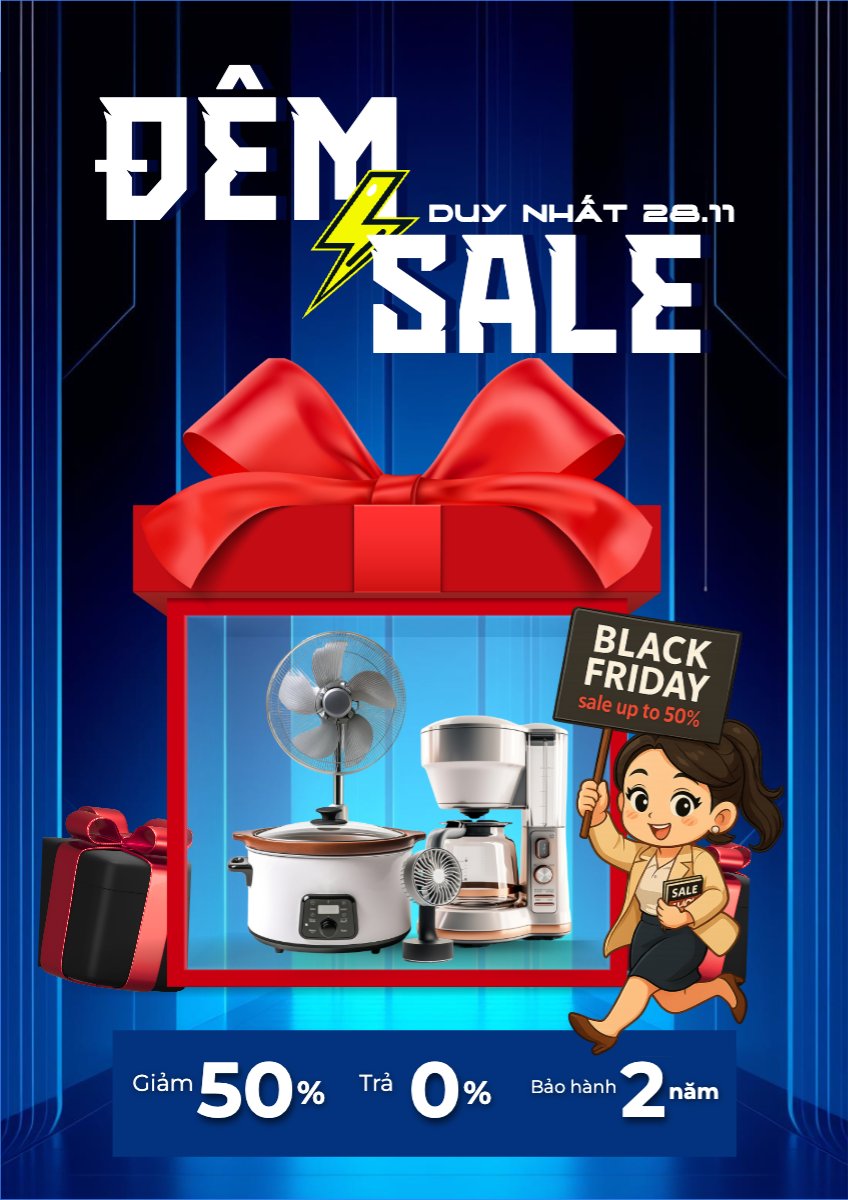 Mẫu Poster chuẩn Đêm sale duy nhất 28.11 — LayerPic