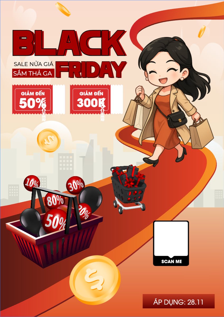 Mẫu Poster chuẩn Sale nửa giá sắm thả ga — LayerPic