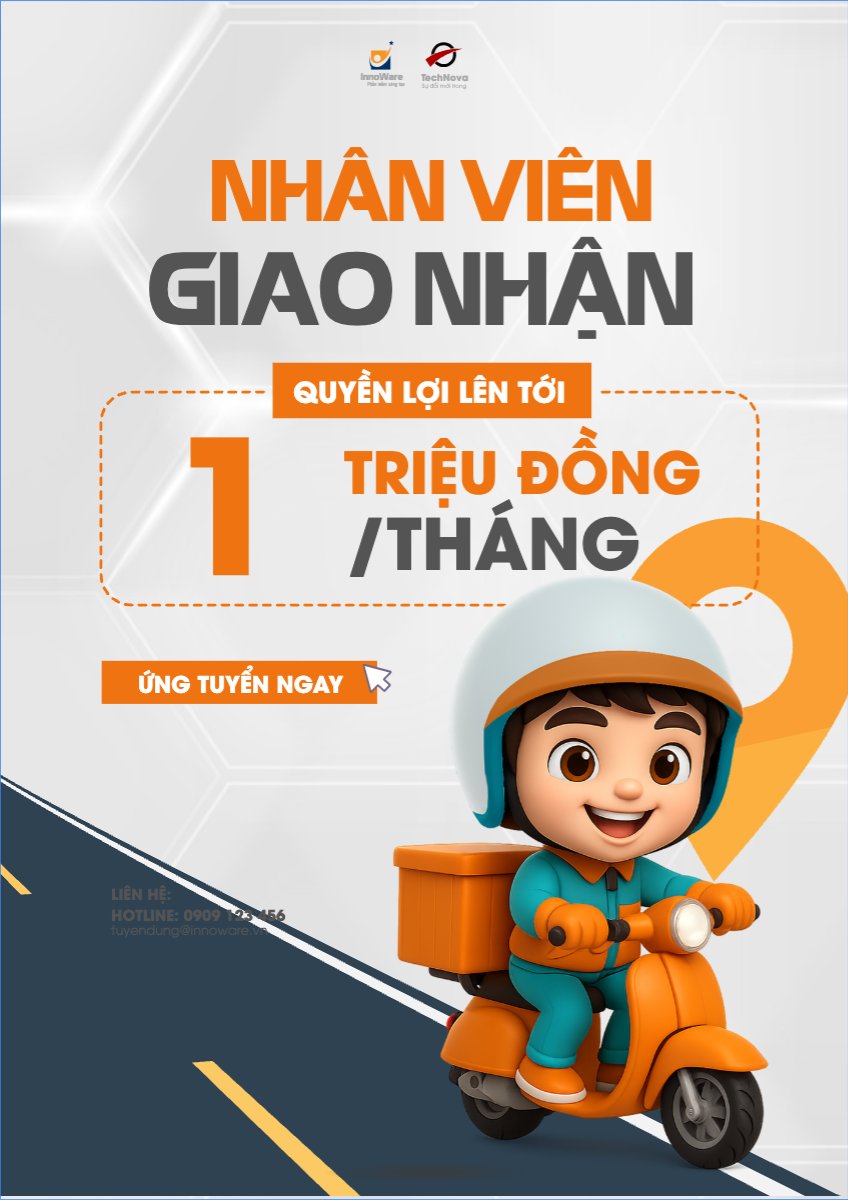 Mẫu Poster chuẩn Giao hàng, shipper, tuyển dụng, văn phòng, office, dễ thương, cute, đơn giản, simple — LayerPic