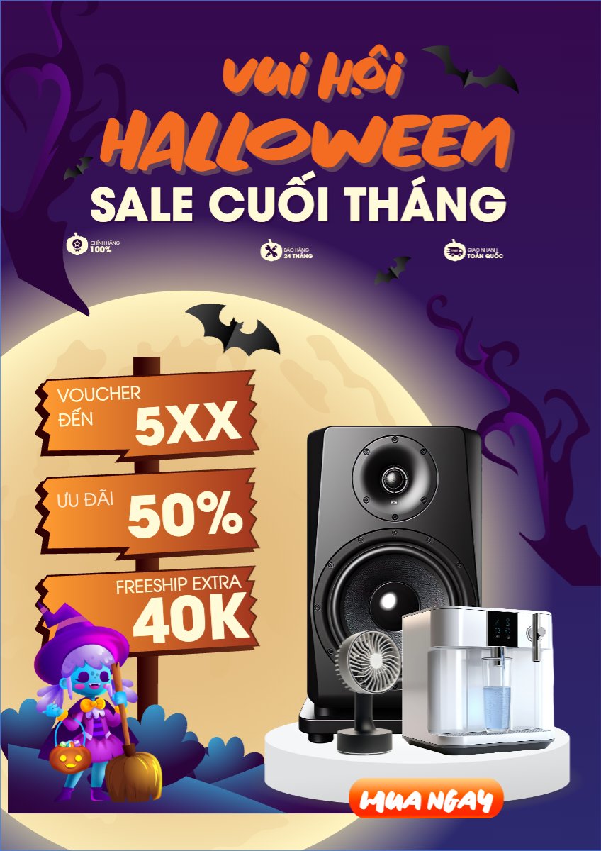 Mẫu Poster chuẩn Halloween, lễ hội ma quái, sự kiện, event, công nghệ, technology, điện tử, electronic, dễ thương, cute, chibi, hoạt hình, cartoon — LayerPic