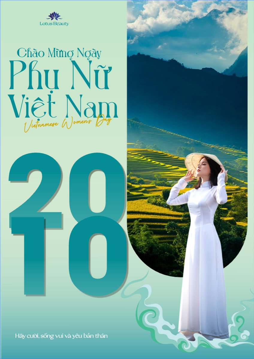 Mẫu Poster chuẩn 20/10, Ngày phụ nữ Việt Nam, Vietnamese Women's Day, phụ nữ, sự kiện, event, hiện đại, modern, đơn giản, simple — LayerPic