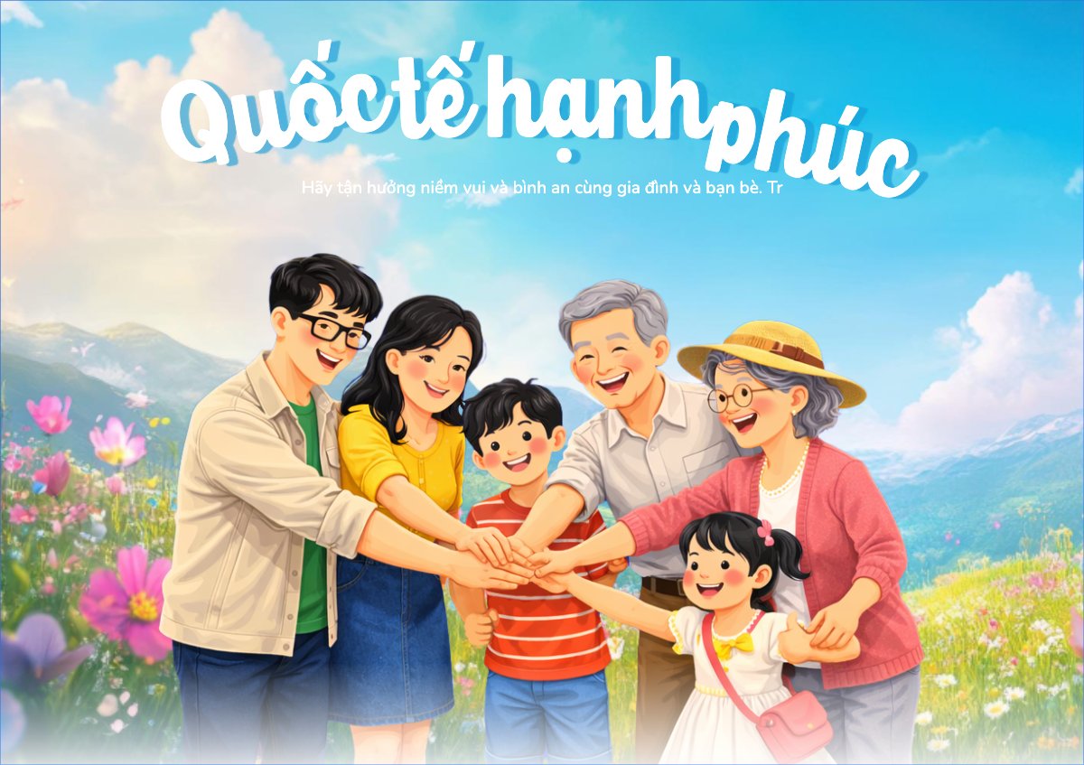 Mẫu Thiệp chúc mừng Chúc mừng ngày Quốc tế Hạnh Phúc 27/3 — LayerPic