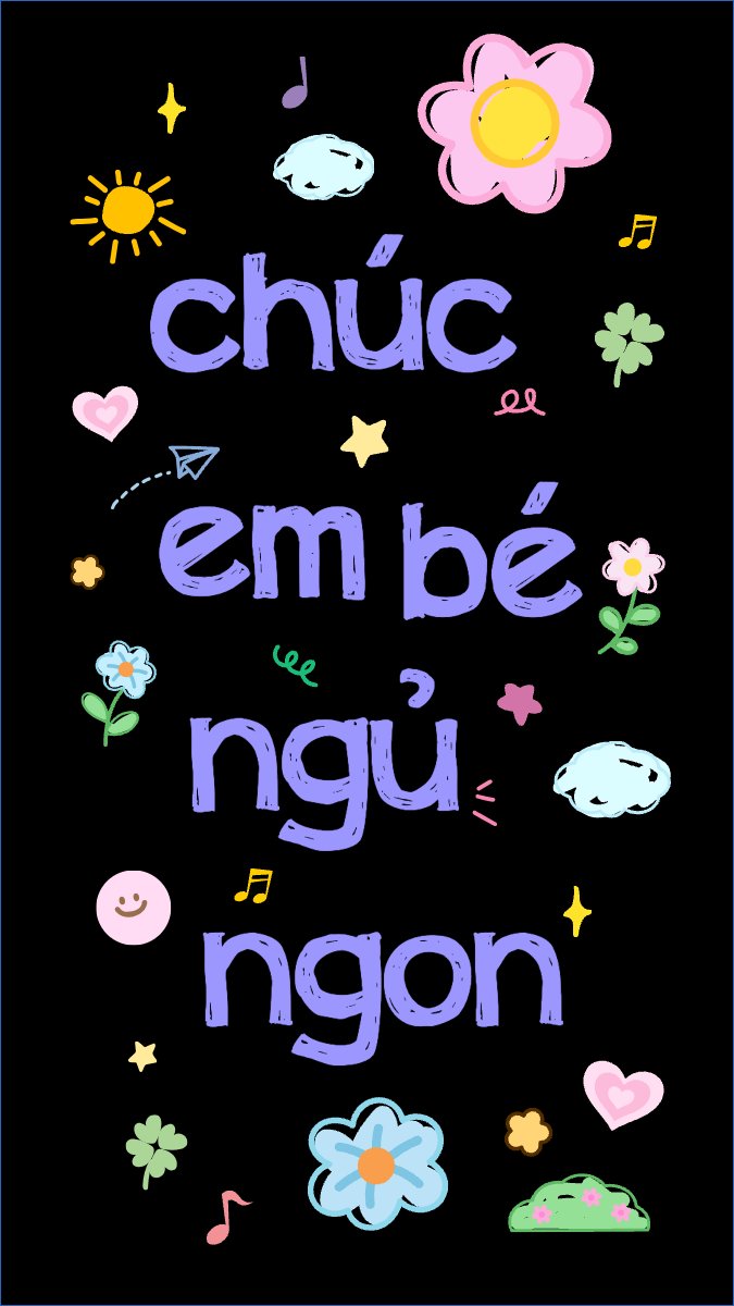 Mẫu Hình nền điện thoại Chúc bé ngủ ngon — LayerPic