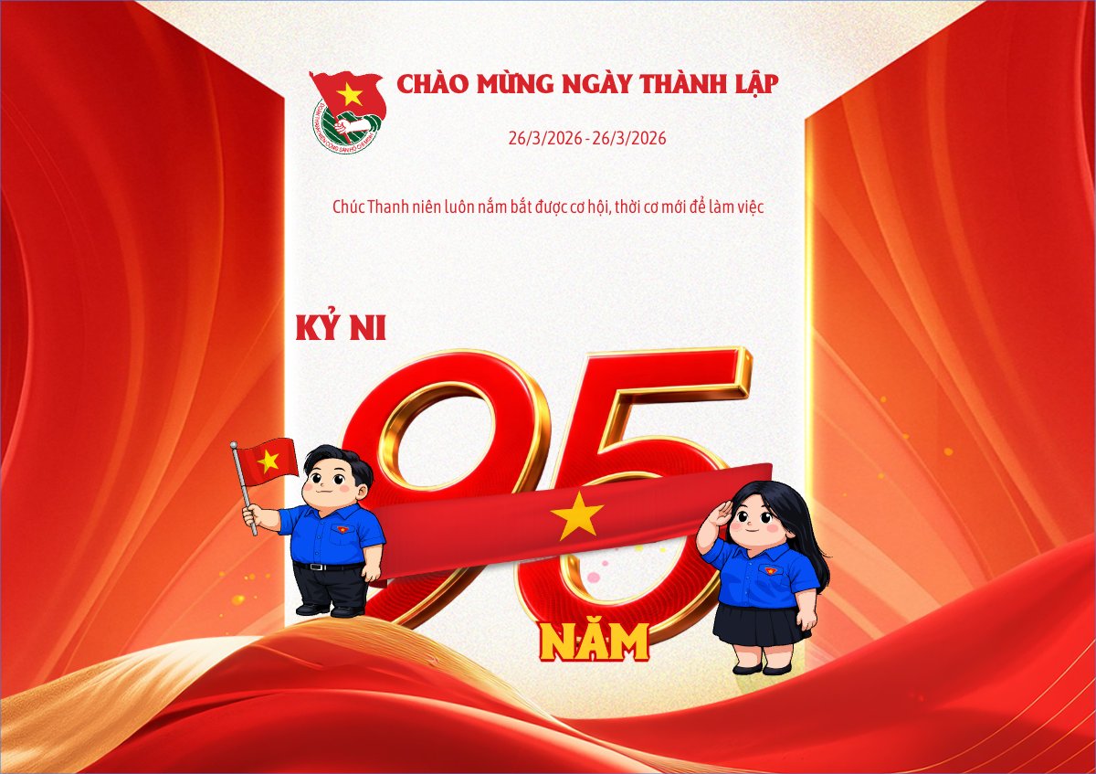 Mẫu Thiệp chúc mừng Chào mừng kỷ niệm ngày thành lập Đoàn TNCS Hồ Chí Minh 26/3 — LayerPic