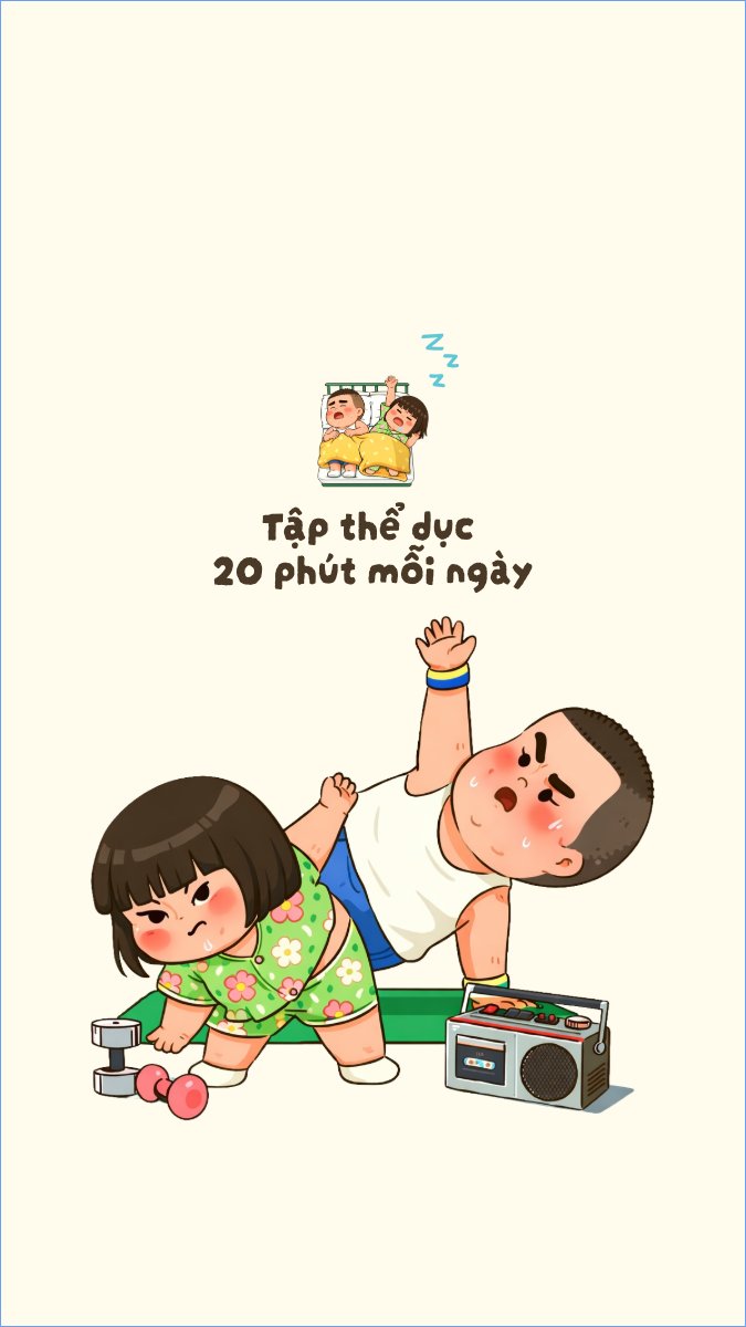 Mẫu Hình nền điện thoại Tập thể dục 20 phút mỗi ngày — LayerPic