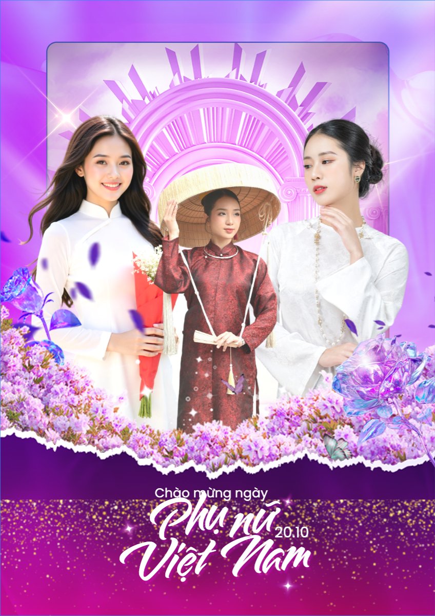 Mẫu Poster chuẩn 20/10, Ngày phụ nữ Việt Nam, Vietnamese Women's Day, phụ nữ, sự kiện, event, thông báo, chúc mừng, mỹ phẩm, làm đẹp, beauty, hiện đại, modern, hoa lá — LayerPic
