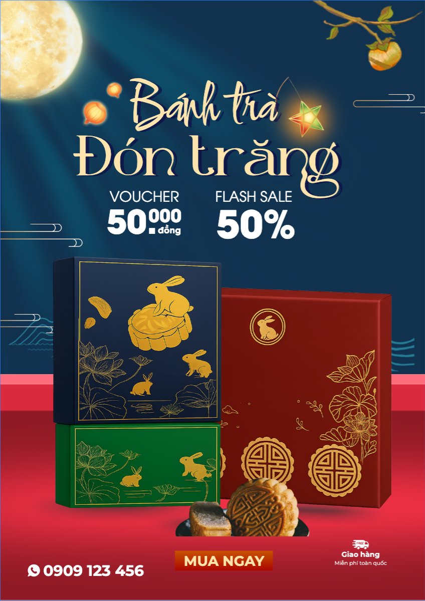 Mẫu Poster chuẩn Trung thu, Tết Đoàn Viên, mid-autumn festival, sự kiện, event, lễ hội, festival, ẩm thực, food, bánh trung thu, hiện đại, modern — LayerPic