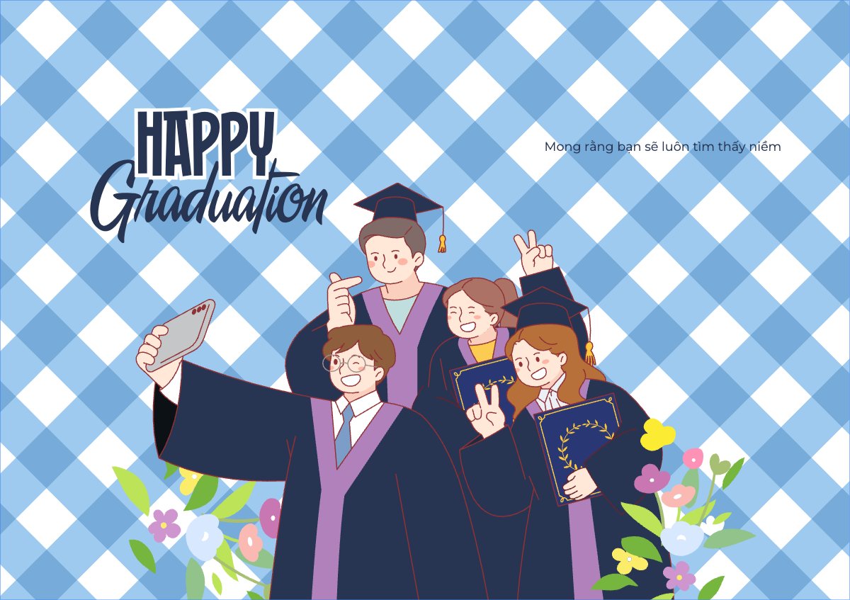 Mẫu Thiệp chúc mừng Tốt nghiệp, kỉ yếu, Graduation, dễ thương, cute, bạn bè, friend — LayerPic