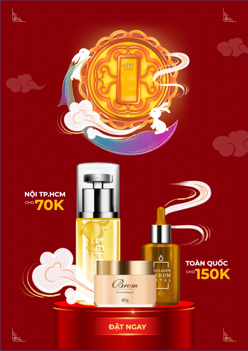Mẫu Poster chuẩn Trung thu, Tết Đoàn Viên, mid-autumn festival, sự kiện, event, lễ hội, festival, mỹ phẩm, beauty, làm đẹp, sale, giảm giá, dễ thương, cute — LayerPic