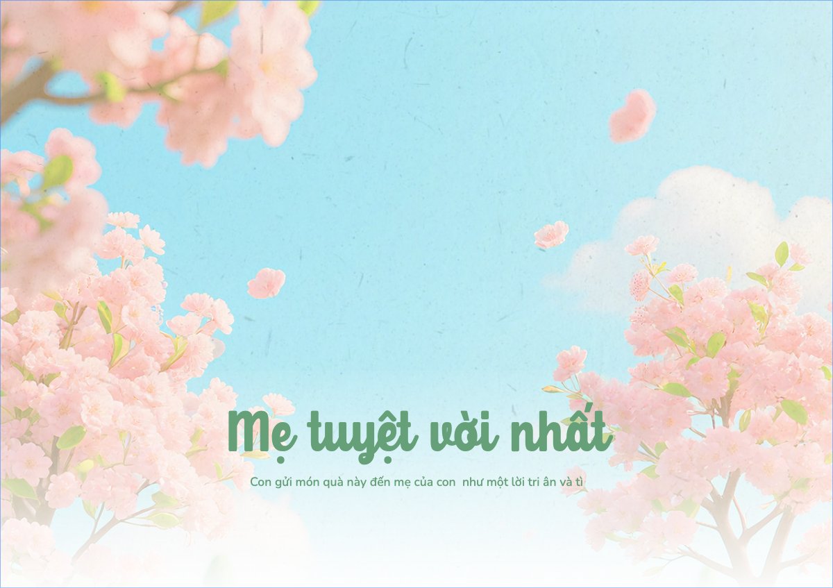 Mẫu Thiệp chúc mừng Mẹ tuyệt với nhất — LayerPic