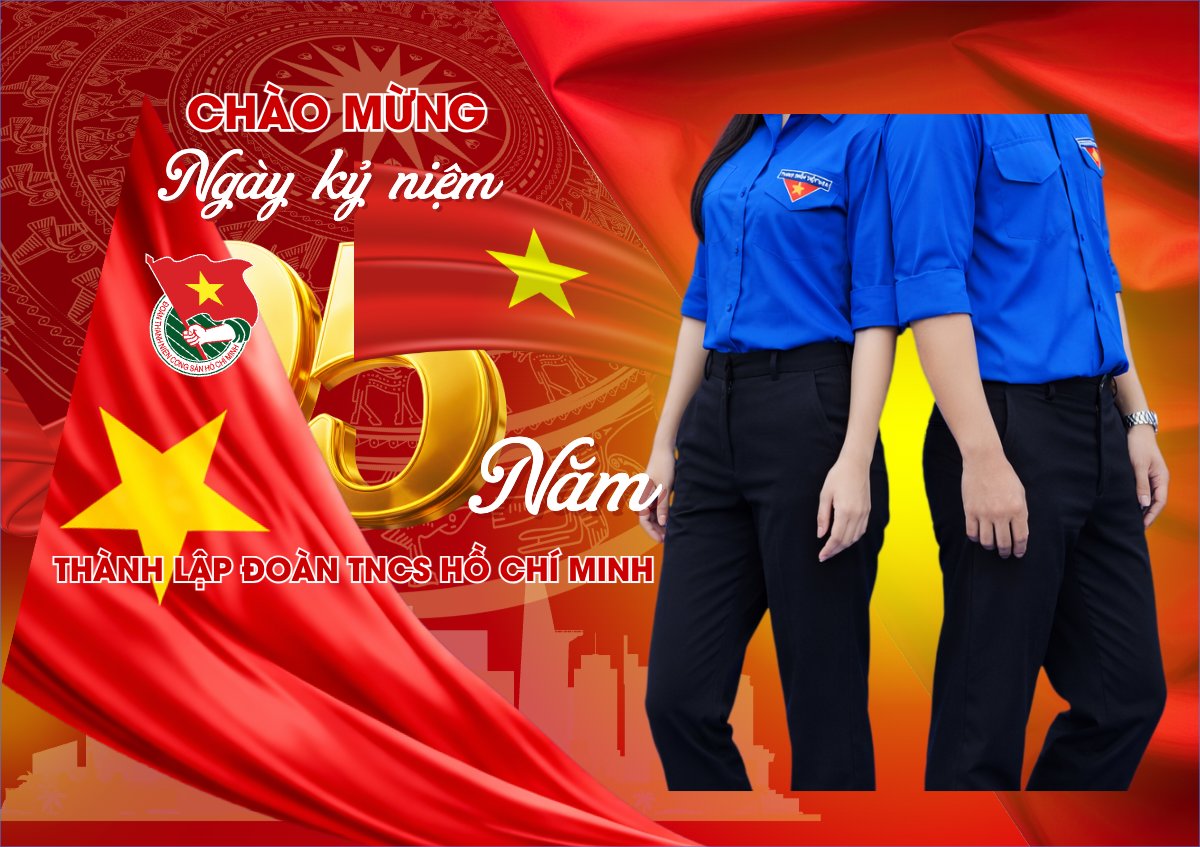 Mẫu Thiệp chúc mừng Kỷ niệm ngày thành lập Đoàn TNCS Hồ Chí Minh 26/3 — LayerPic