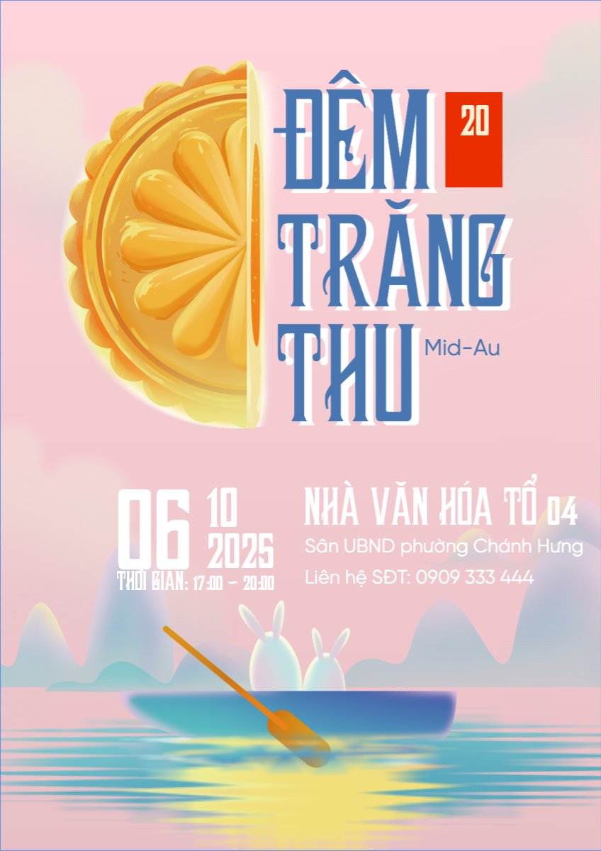 Mẫu Poster chuẩn Trung thu, Tết Đoàn Viên, mid-autumn festival, sự kiện, event, dễ thương, cute, chibi, hoạt hình, cartoon — LayerPic
