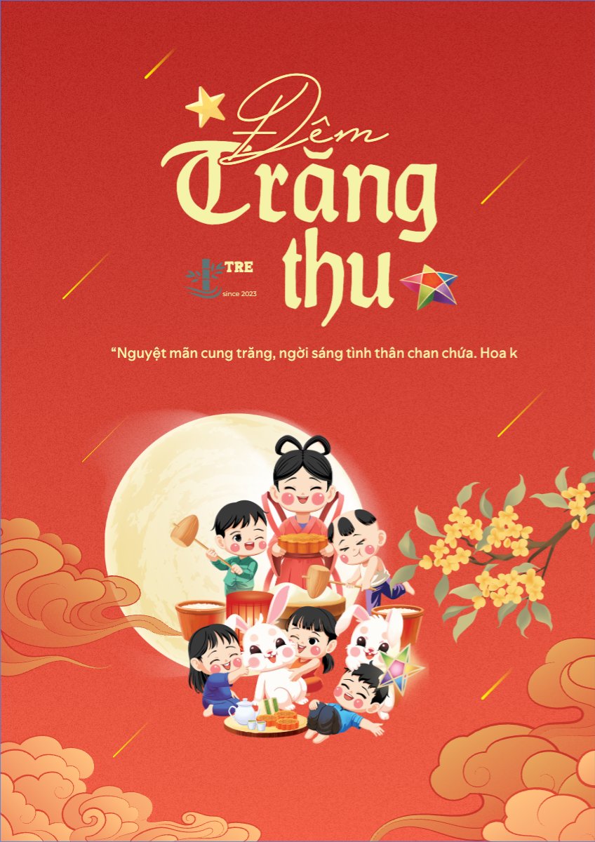 Mẫu Poster chuẩn Trung thu, Tết Đoàn Viên, mid-autumn festival, sự kiện, event, lễ hội, festival, dễ thương, cute, hiện đại, modern — LayerPic