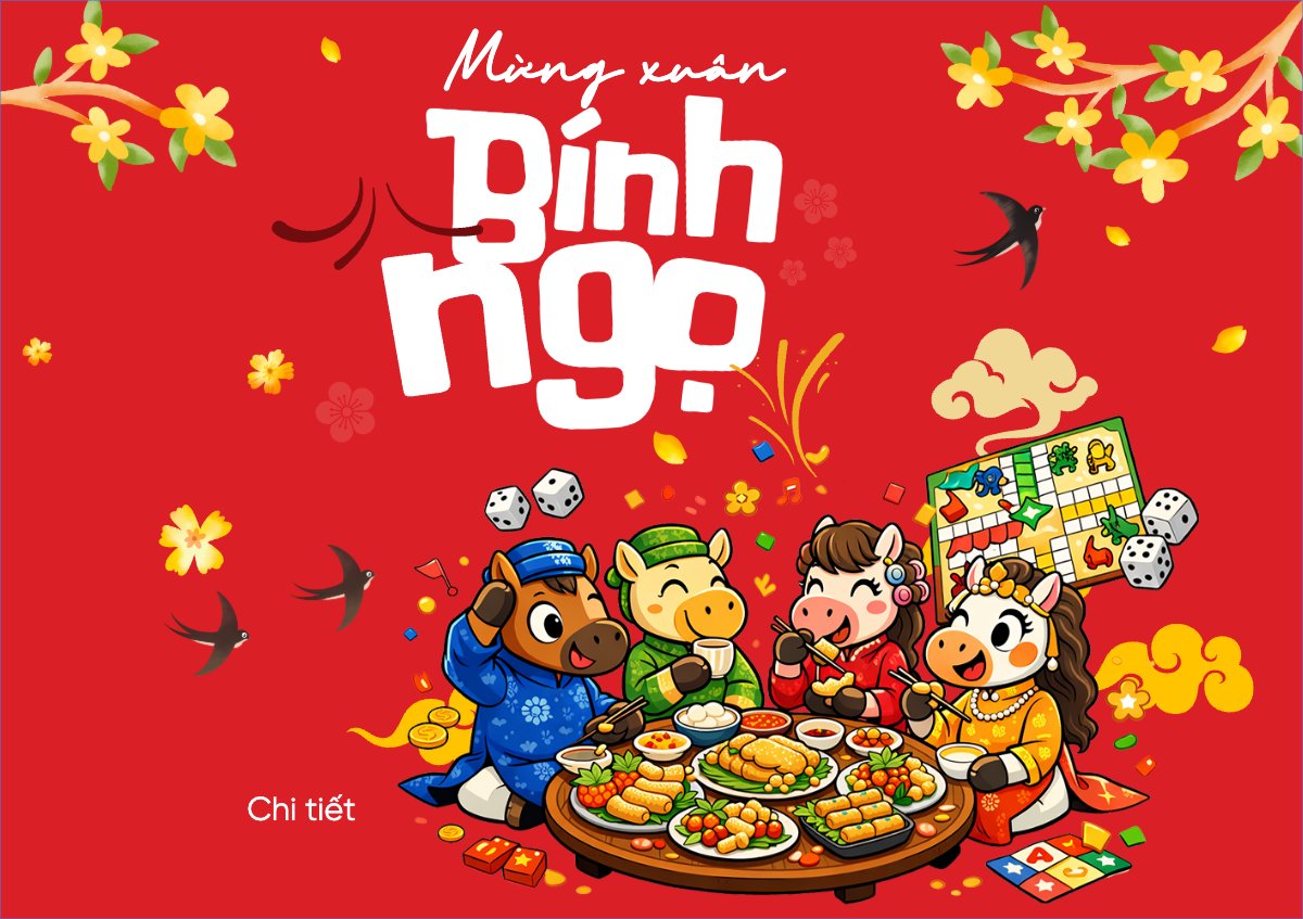 Mẫu Thiệp chúc mừng Mừng xuân bính ngọ — LayerPic