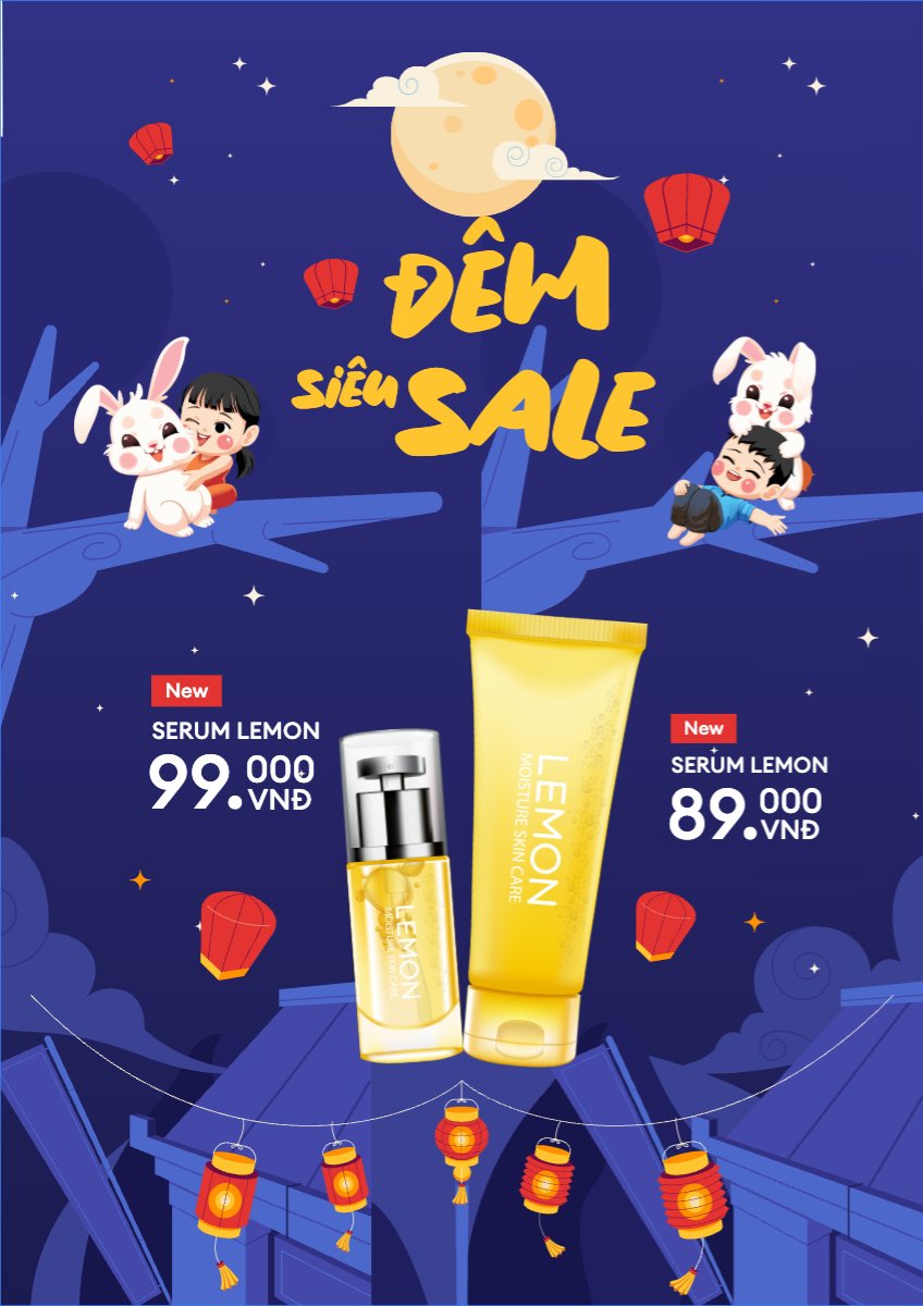 Mẫu Poster chuẩn Trung thu, Tết Đoàn Viên, mid-autumn festival, sự kiện, event, lễ hội, festival, mỹ phẩm, beauty, làm đẹp, sale, giảm giá, dễ thương, cute — LayerPic