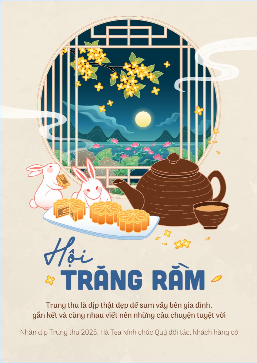 Mẫu Poster chuẩn Trung thu, Tết Đoàn Viên, mid-autumn festival, sự kiện, event, lễ hội, festival, dễ thương, cute, chibi, hoạt hình, cartoon — LayerPic