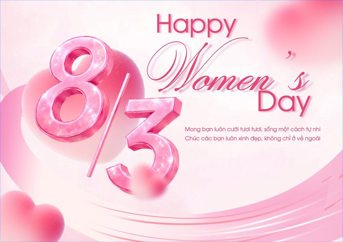Mẫu Thiệp chúc mừng Happy women's day — LayerPic