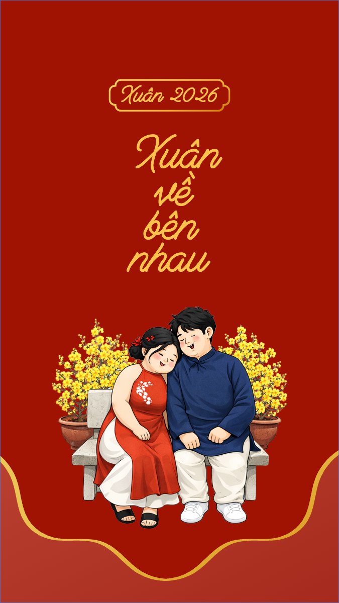 Mẫu Hình nền điện thoại Xuân về bên nhau — LayerPic