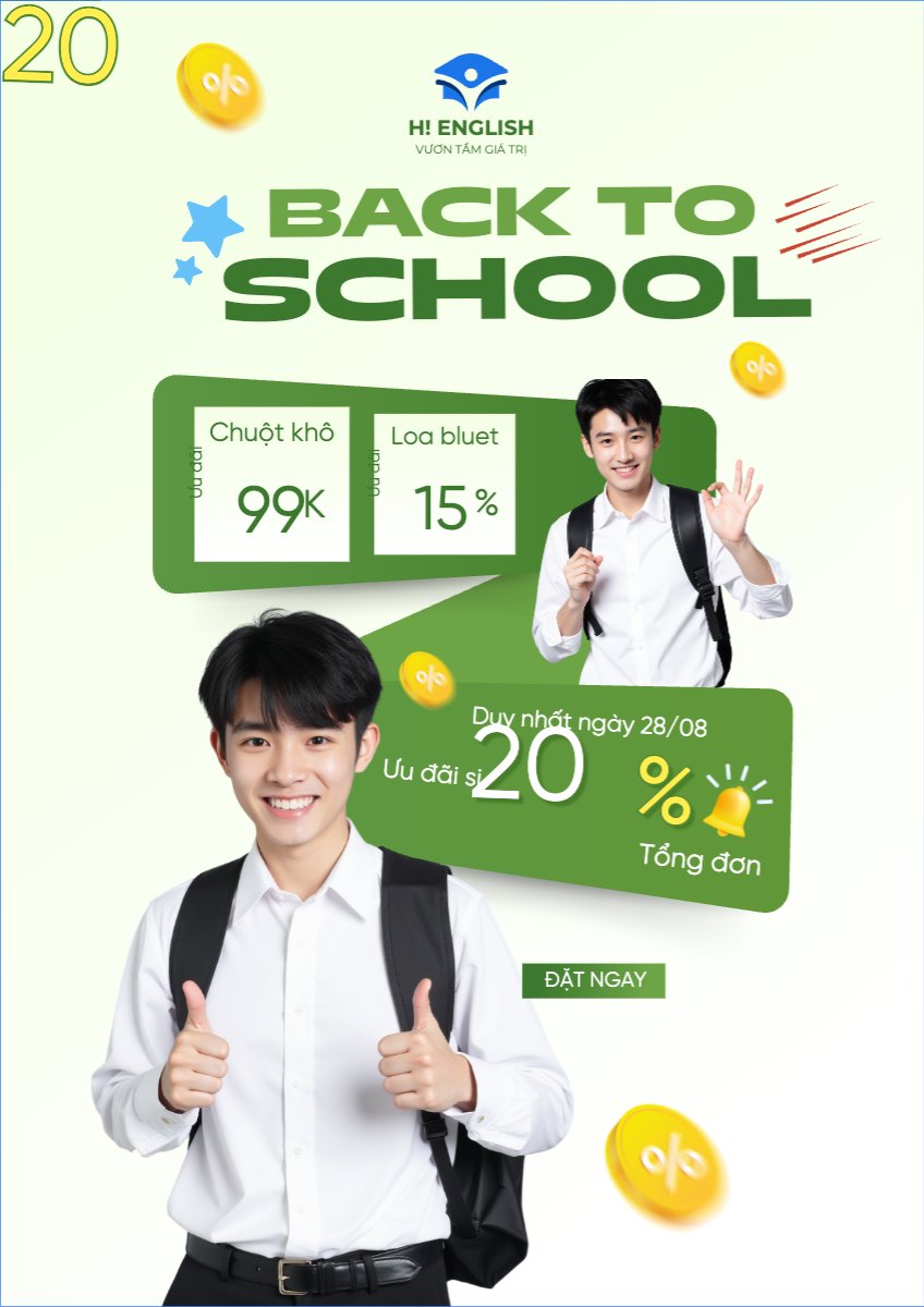 Mẫu Poster chuẩn Tựu trường, đến trường, nhập học, back to school, giáo dục, education, school, trường học, hiện đại, modern — LayerPic