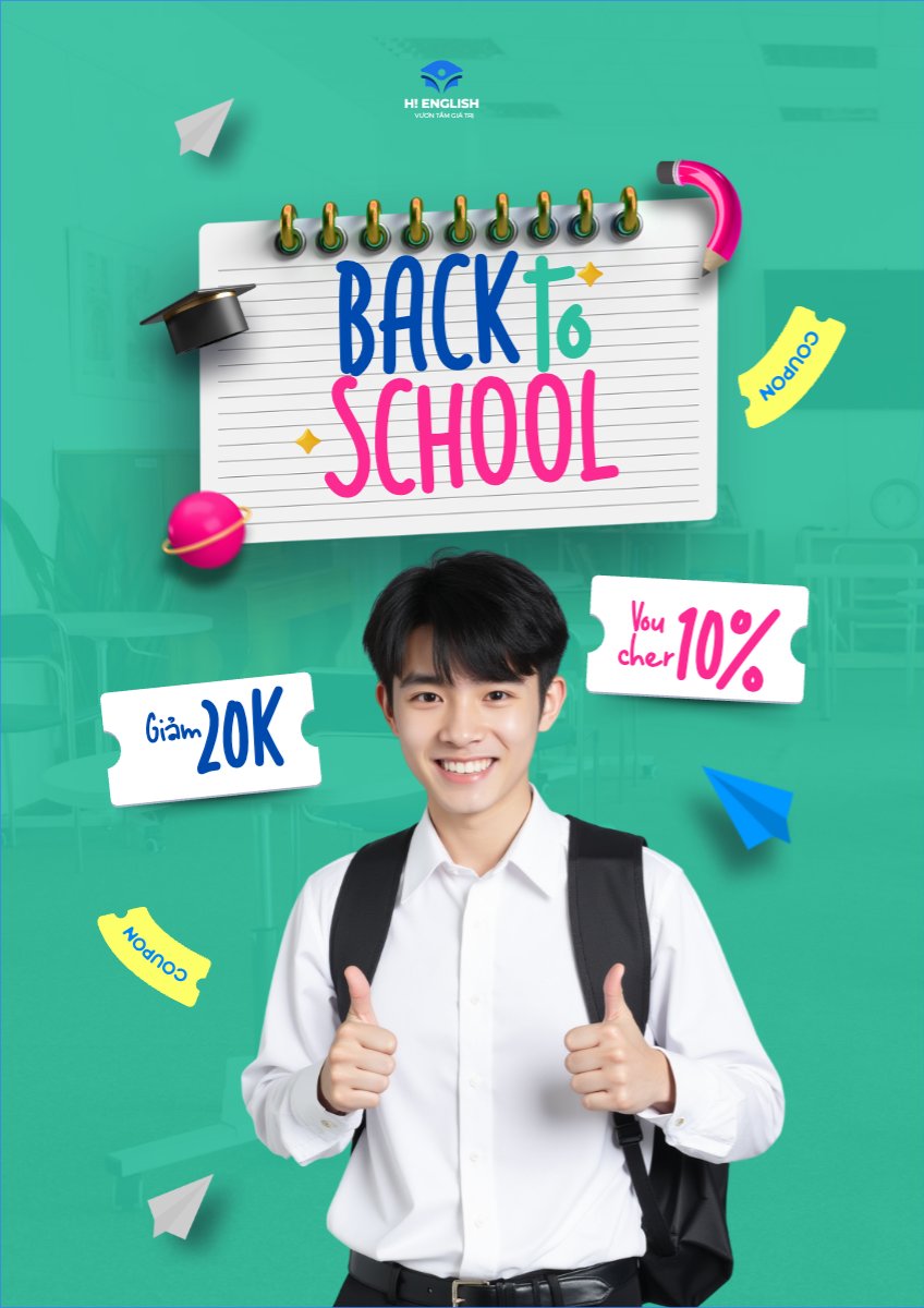 Mẫu Poster chuẩn Tựu trường, đến trường, nhập học, back to school, giáo dục, education, school, trường học, hiện đại, modern — LayerPic