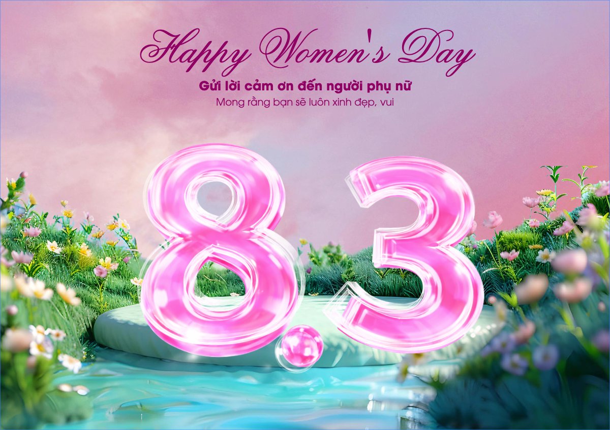 Mẫu Thiệp chúc mừng Happy women's day — LayerPic