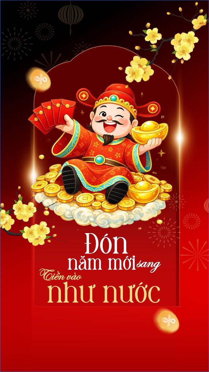 Mẫu Hình nền điện thoại Năm mới sang tiền vào như nước — LayerPic