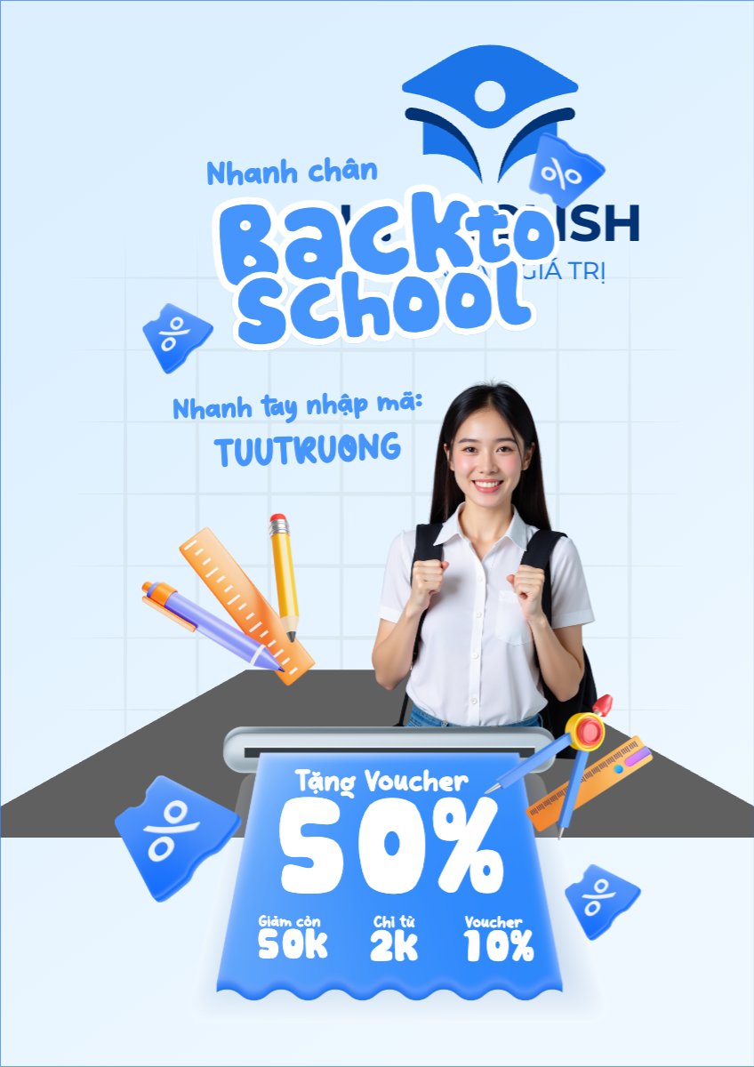 Mẫu Poster chuẩn Tựu trường, đến trường, nhập học, back to school, giáo dục, education, school, trường học, hiện đại, modern — LayerPic