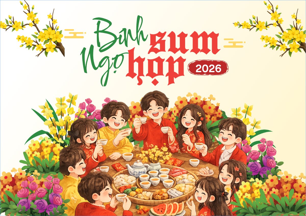 Mẫu Thiệp chúc mừng Bính Ngọ sum họp 2026 — LayerPic