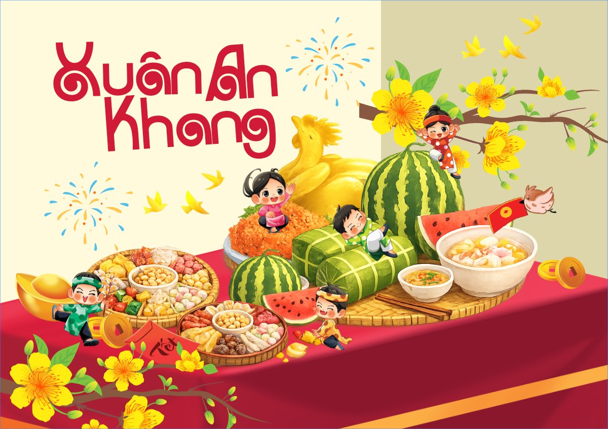 Mẫu Thiệp chúc mừng Xuân an khang — LayerPic