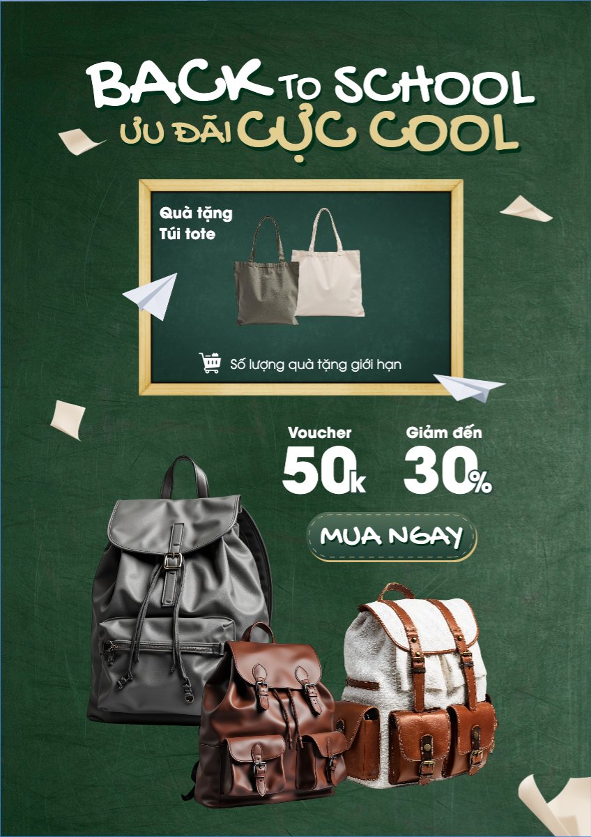 Mẫu Poster chuẩn Tựu trường, đến trường, nhập học, back to school, giáo dục, education, school, trường học, hiện đại, modern — LayerPic