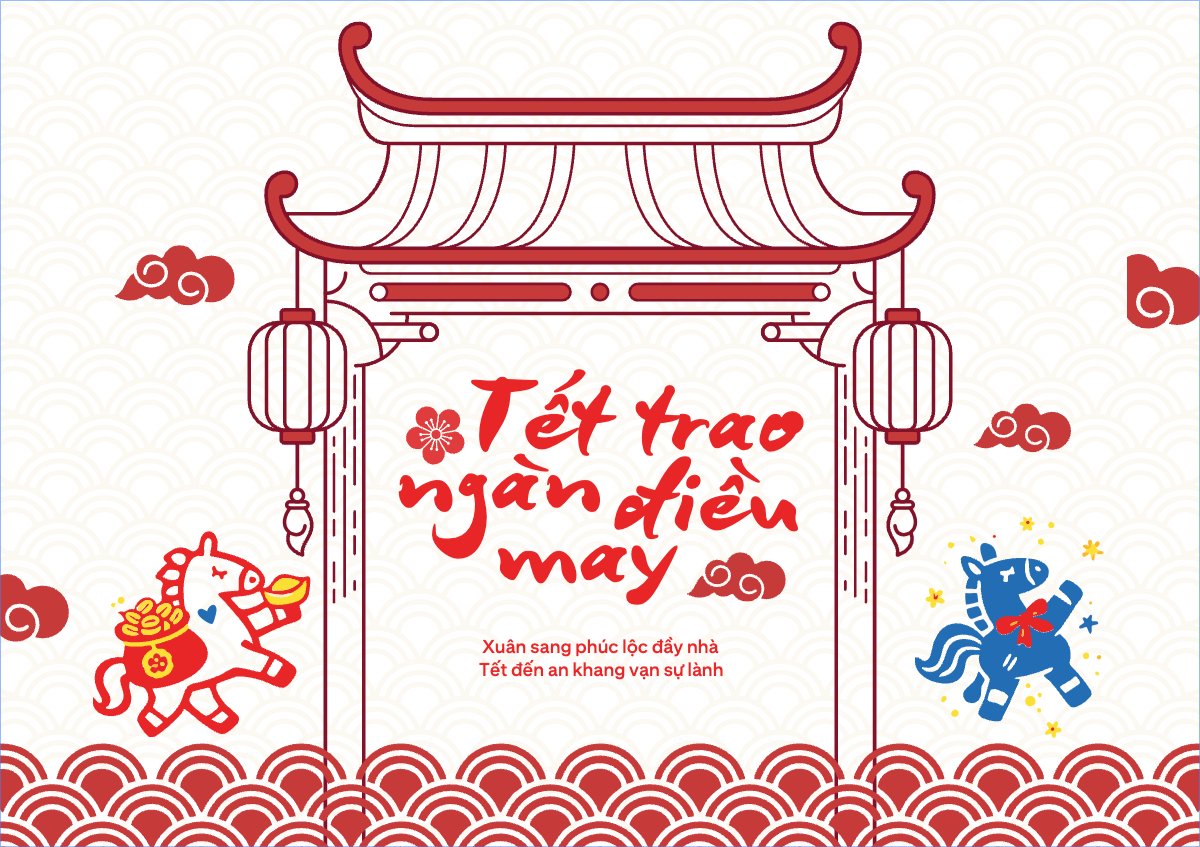 Mẫu Thiệp chúc mừng Tết trao ngàn điều may — LayerPic