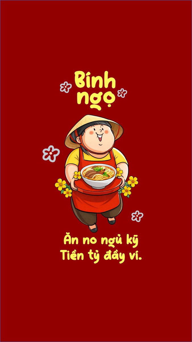 Mẫu Hình nền điện thoại Ăn no ngủ kỹ, tiền tỷ đầy ví — LayerPic