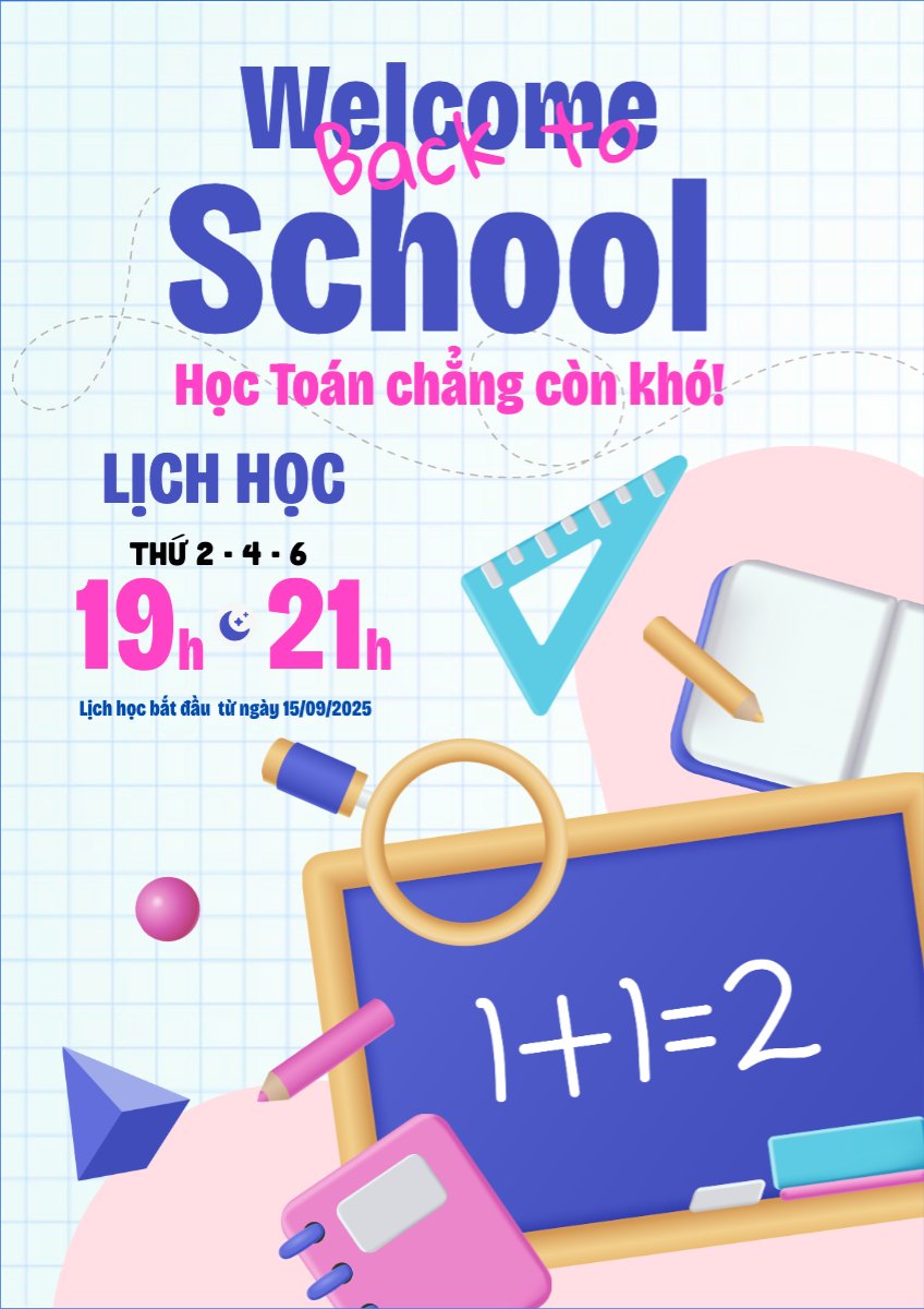 Mẫu Poster chuẩn Tựu trường, đến trường, nhập học, back to school, giáo dục, education, school, trường học, hiện đại, modern — LayerPic