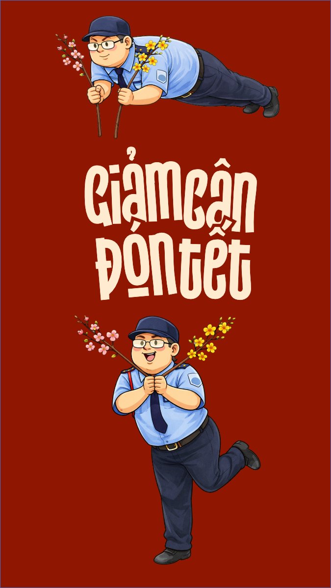 Mẫu Hình nền điện thoại Giảm cân đón tết — LayerPic
