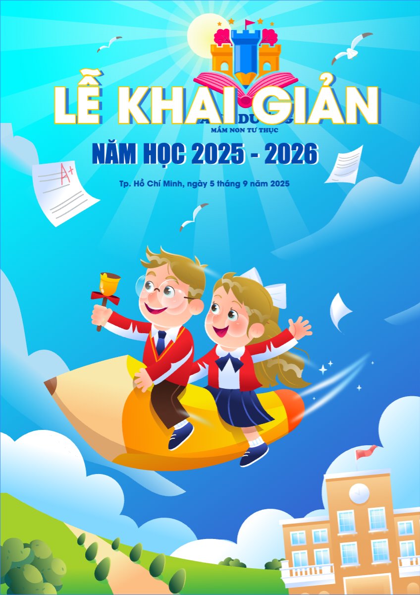 Mẫu Poster chuẩn Tựu trường, đến trường, nhập học, khai giảng, giáo dục, education, school, trường học, dễ thương, cute, chibi, hoạt hình, cartoon — LayerPic