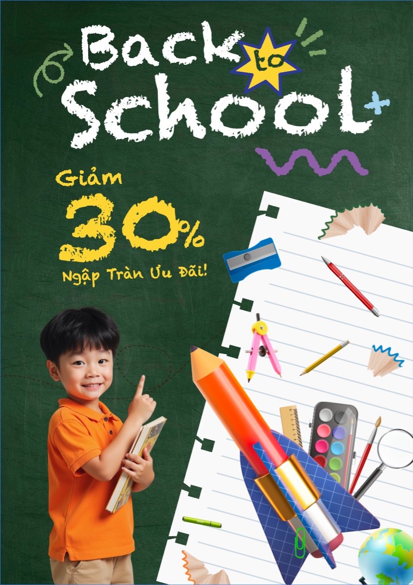 Mẫu Poster chuẩn Tựu trường, đến trường, nhập học, giáo dục, education, school, trường học, hiện đại, modern — LayerPic
