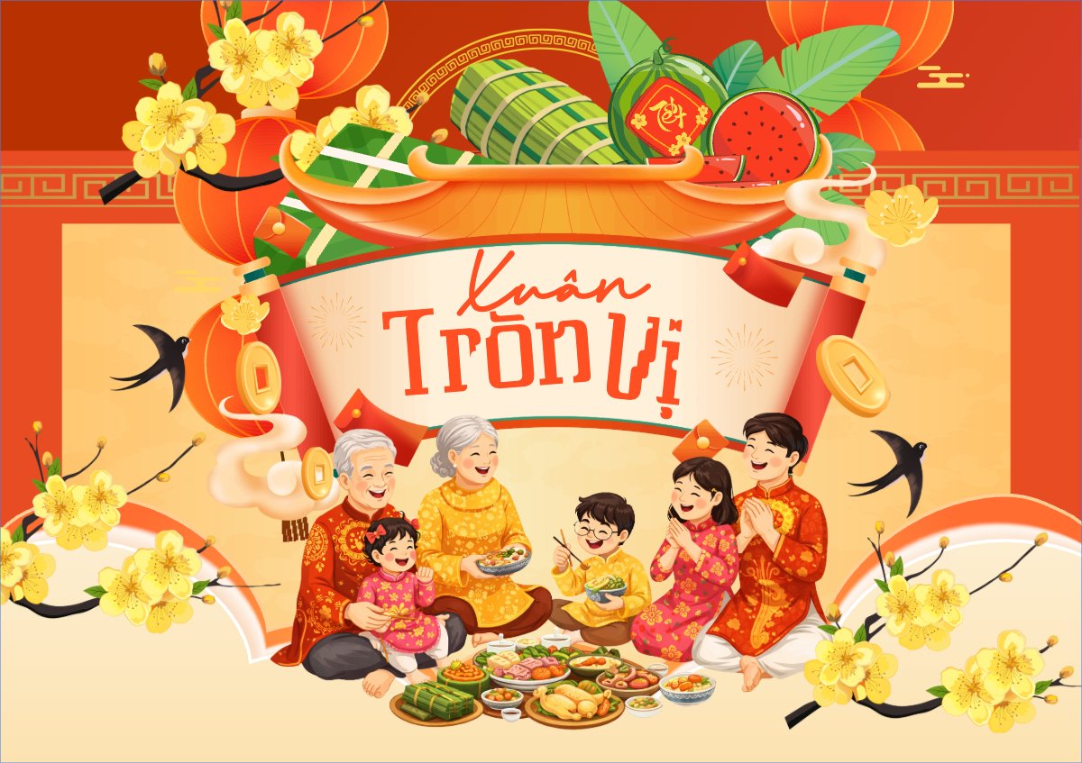 Mẫu Thiệp chúc mừng Xuân trọn vị — LayerPic