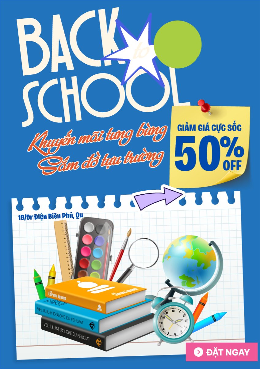 Mẫu Poster chuẩn Tựu trường, đến trường, nhập học, giáo dục, education, school, trường học, hiện đại, modern — LayerPic