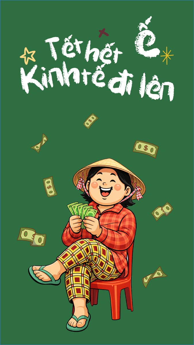 Mẫu Hình nền điện thoại Tết hết ế kinh tế đi lên — LayerPic
