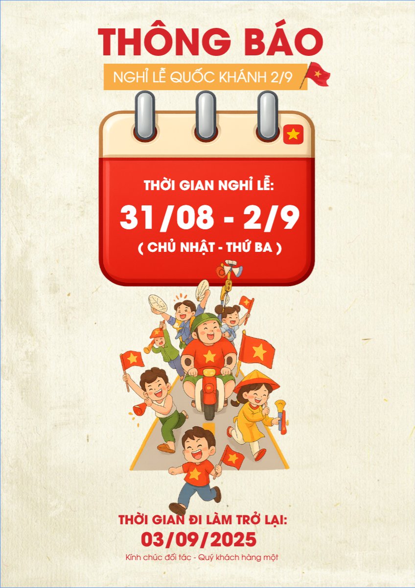 Mẫu Poster chuẩn 2/9, Quốc Khánh, lễ hội, thông báo, lịch nghỉ, Việt Nam, sự kiện, dễ thương, cute, chibi, hoạt hình, cartoon — LayerPic